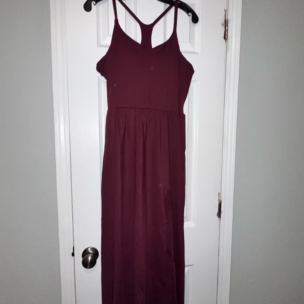 HALARA Deep Purple Maxi Athletic Dress with Slit